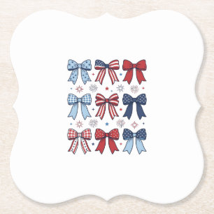 Dessous-de-verre En Papier Nœuds Coquette Patriotique Design Vectoriel Vintag
