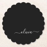 Dessous-de-verre En Papier Noir Blanc Moderne Minimaliste Élégant Monogramme<br><div class="desc">Découvrez notre collection minimaliste moderne de monogrammes noirs et blancs : Faites preuve de simplicité et de sophistication grâce à nos designs minimalistes, conçus pour élever votre style sans effort. Réalisée avec un oeil attentif pour l'esthétique moderne, cette collection présente des motifs noirs et blancs épurés accentués par des monogrammes...</div>