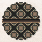 Dessous-de-verre En Papier Noir & Or Moderne Motif de Monogramme classique (Devant)