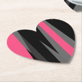 Dessous-de-verre En Papier Noir rose et gris (Incliné)