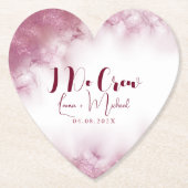Dessous-de-verre En Papier Nom Chic Customisé Marble I Do Crew Mariage (Devant)