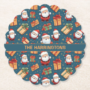Dessous-de-verre En Papier Nom personnalisé Noël Père Noël