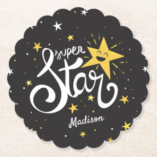 Dessous-de-verre En Papier Nom personnalisé Superstar