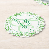 Dessous-de-verre En Papier Noms de mariée et de mariée ensemble (Incliné)