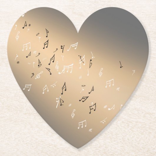 Dessous-de-verre En Papier Notes musicales en clair de lune (Devant)