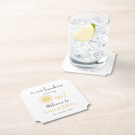 Dessous-de-verre En Papier Notre petit soleil devient un joli anniversaire (En situation)