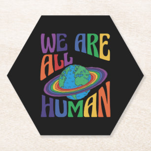Dessous-de-verre En Papier Nous Sommes Tous Humains Lgbt Pride Mois Lgbtq