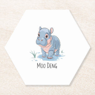 Dessous-de-verre En Papier NOUVEAU T-shirt MOO DENG ARRIVAL