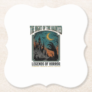 Dessous-de-verre En Papier Nuit effrayante d'Halloween Horreur Vintage effray
