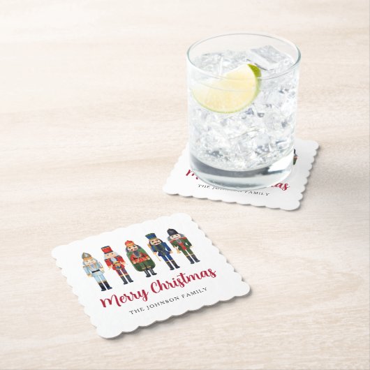 Dessous-de-verre En Papier Nutcracker mignon Joyeux Noël (En situation)