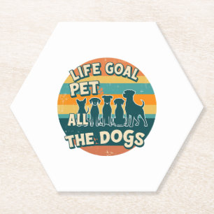 Dessous-de-verre En Papier Objectif de vie caresser tous les chiens Copie