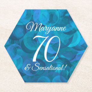 Dessous-de-verre En Papier Ocean Blue 70 et fête d'anniversaire sensationnell