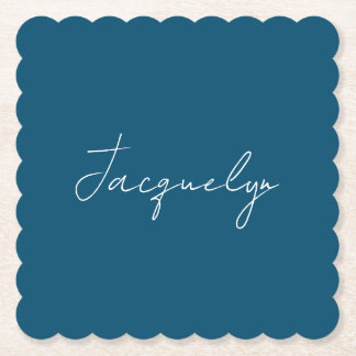 Dessous-de-verre En Papier Ocean Blue Plain élégant moderne minimaliste Nom