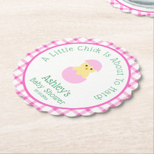Dessous-de-verre En Papier Œuf Rose Petit Poussin à Faire Éclore Fille Baby S