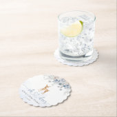Dessous-de-verre En Papier Oh cerf hiver bleu garçon baby shower (En situation)