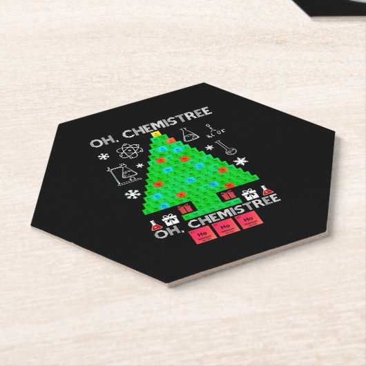 Dessous-de-verre En Papier Oh Chemistree Chemist Tree Funny Science Noël (Incliné)
