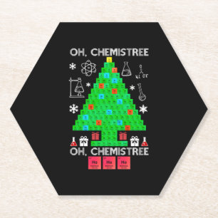 Dessous-de-verre En Papier Oh Chemistree Chemist Tree Funny Science Noël