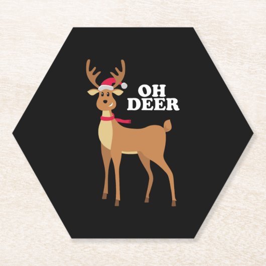 Dessous-de-verre En Papier Oh Deer - rennes de noël (Devant)