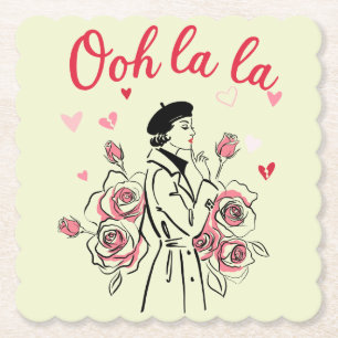 Dessous-de-verre En Papier Oh La La Fille de Paris - Esthétique Française Rom