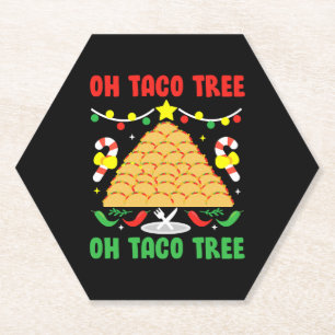 Dessous-de-verre En Papier Oh Taco Tree Food mexicain Taco Lover Noël