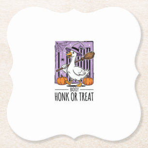 Dessous-de-verre En Papier Oie de sorcière de Halloween Honk ou Treat