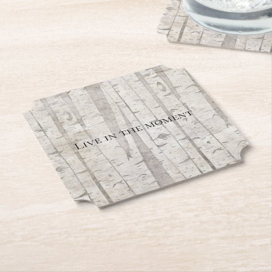 Dessous-de-verre En Papier Oiseaux blancs rustiques (Incliné)