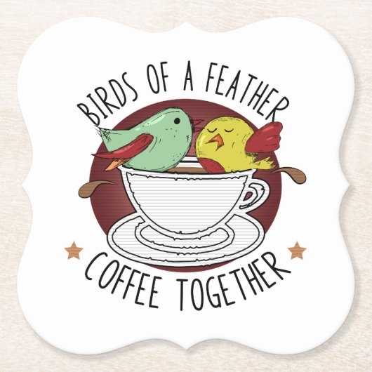 DESSOUS-DE-VERRE EN PAPIER OISEAUX D'UN CAFÉ DE PÂTE ENSEMBLE (Devant)