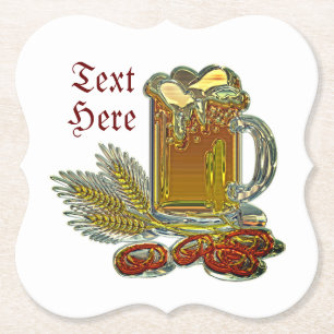 Dessous-de-verre En Papier Oktoberfest bar à bière et bretzels