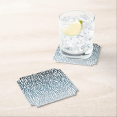 Dessous-de-verre En Papier Ombre d'impression Wild Blue Zebra (En situation)