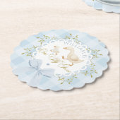 Dessous-de-verre En Papier One Silly Goose Blue Goingham Whimsical Birthday (Incliné)