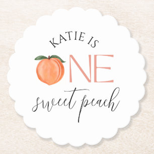 Dessous-de-verre En Papier One Sweet Peach 1er anniversaire