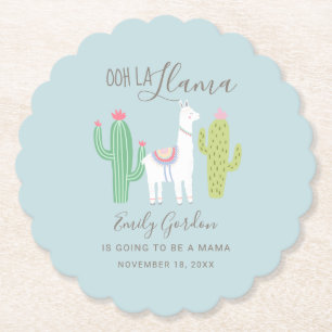 Dessous-de-verre En Papier Ooh La Llama Baby shower Blue Cute Boy