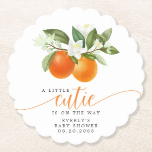 Dessous-de-verre En Papier Orange Citrus Little Cutie Sur Le Chemin Baby show