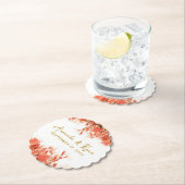 Dessous-de-verre En Papier Orange Oleander Fleurs Floral Plage Mariage (En situation)