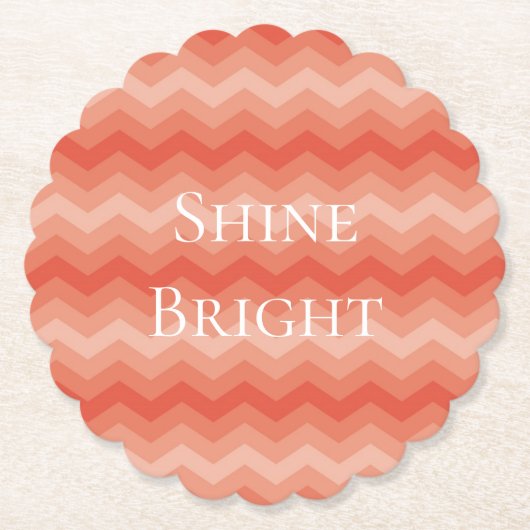Dessous-de-verre En Papier Orange Peach Chevron (Devant)