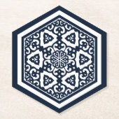 Dessous-de-verre En Papier Oriental Blue Ottoman Turc Tracery Oriental Art (Devant)