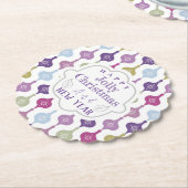 Dessous-de-verre En Papier Ornement de Noël moderne (Incliné)