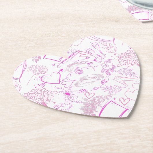 Dessous-de-verre En Papier ornements mariages motif 02 (Incliné)