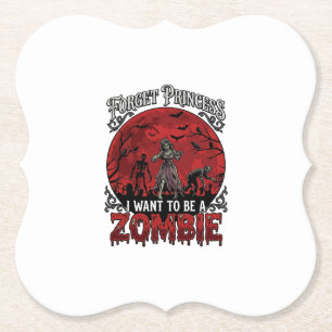 Dessous-de-verre En Papier Oublier Princesse Zombie Lune de Sang Cimetière Ch
