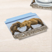 Dessous-de-verre En Papier Ours brun côtier (Incliné)