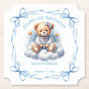 Dessous-de-verre En Papier Ours en peluche Béaire en ballons colorés Premier