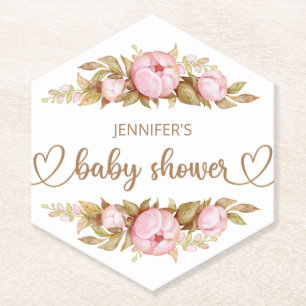 Dessous-de-verre En Papier Ours en peluche Bébé Ours Baby shower Floral