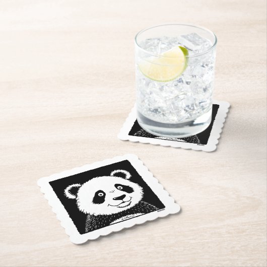 Dessous-de-verre En Papier Ours géant Panda (En situation)