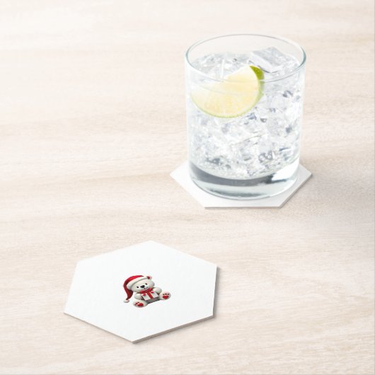 Dessous-de-verre En Papier Ours Noël (En situation)