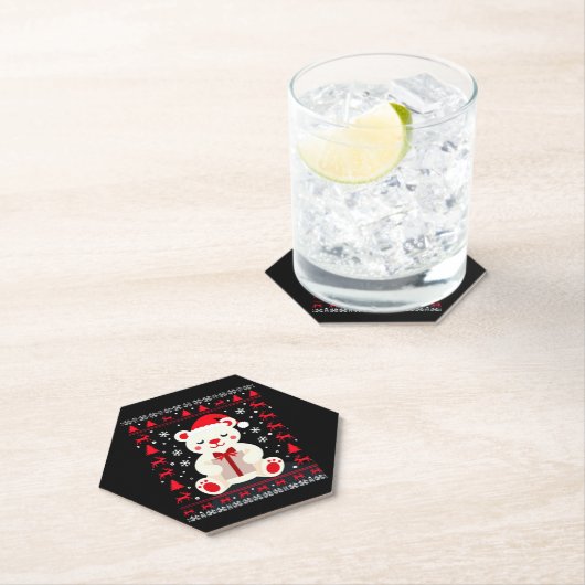 Dessous-de-verre En Papier Ours Noël (1) (En situation)