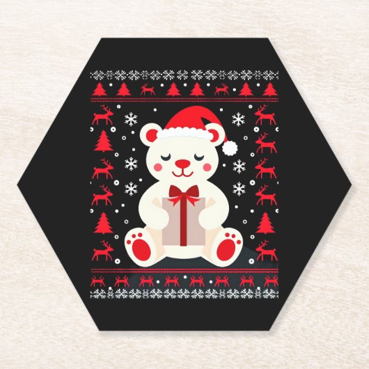 Dessous-de-verre En Papier Ours Noël (1) (Devant)