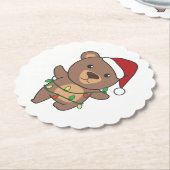 Dessous-de-verre En Papier Ours Noël Animaux d'hiver Ours (Incliné)