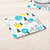 Dessous-de-verre En Papier Ours polaire (Incliné)