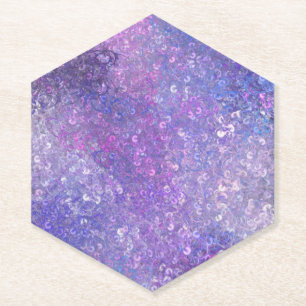 Dessous-de-verre En Papier Paillettes rose et violet Bling