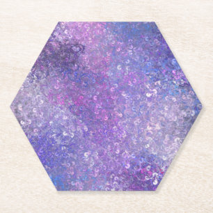 Dessous-de-verre En Papier Paillettes roses et violettes brillantes